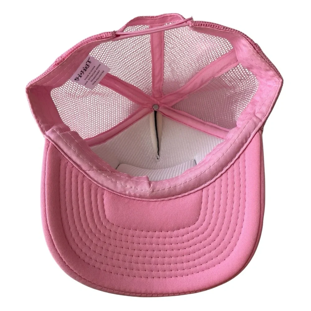 NWT pink taco shop foam mesh snap back trucker hat pink black - Picture 10 of 11